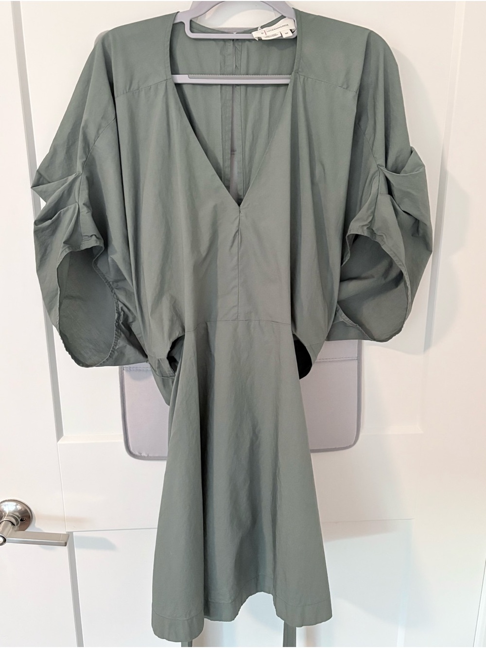 Anthropologie Sage Green Dress with Pleated Dolman Style Sleeves-NWOT - Picture 5 of 9